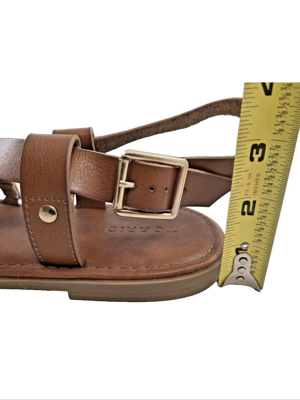 NEW Torrid Strappy Gladiator Sandals Shoes Women's Size 12WW Cognac NWOB NWOT - Picture 13 of 13